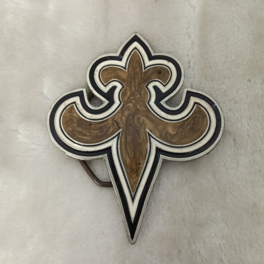 New Orleans Saints NFL Fleur-De-Lis Belt Buckle Pure Pewter 2003 Vintage 2014PC